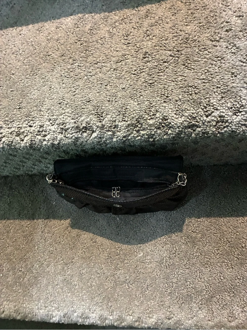 Black Chain Strap Evening Clutch Shoulder Bag